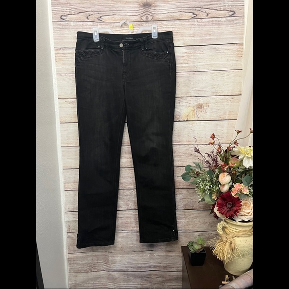 White House Black Market Denim - White House Black Market Slim Black Noir Jeans Size 12